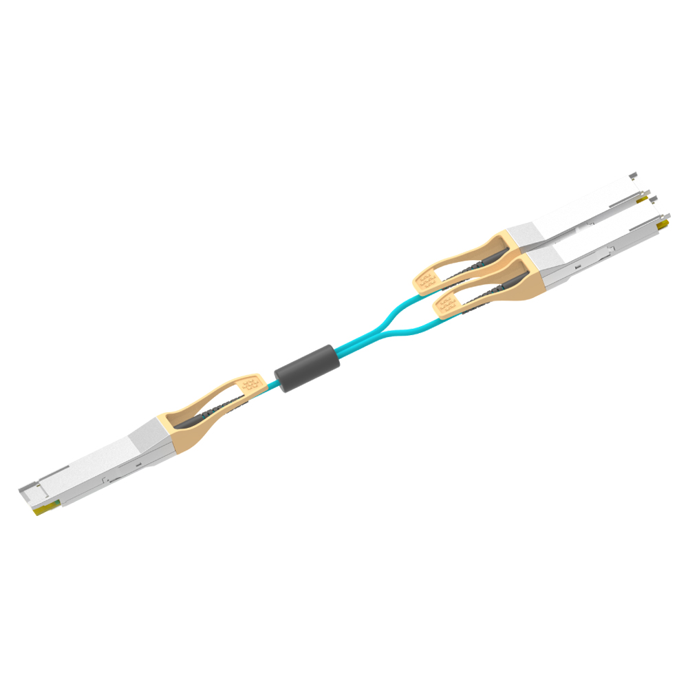 FIBERTOP 200G QSFPDD a 2x100G QSFP28 1M (3 pies) Cable óptico activo Berakout