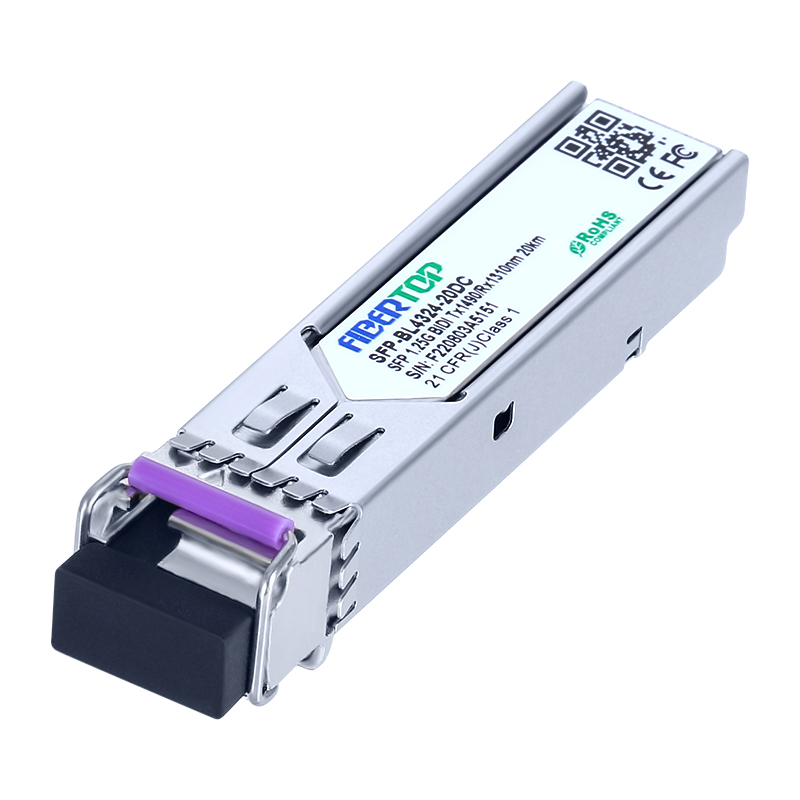 Transceptor SFP 1000Base-BX compatible con Cisco® GLC-BX-D (SMF, 1490nmTx/1310nmRx, 20 km, LC, DOM)