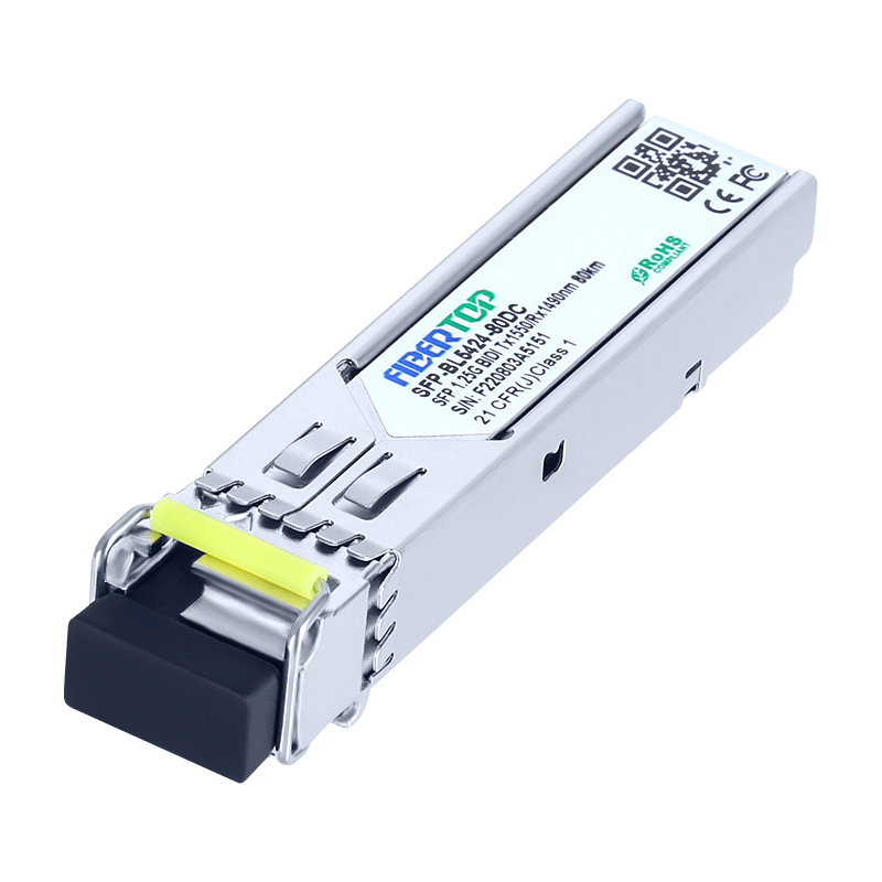 Transceptor SFP FIBERTOP de 1,25 Gbps, modo único, 1550 nm TX/1490 nm RX, alcance de 80 km